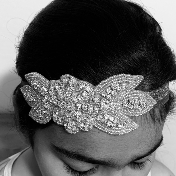 Rhinestone Bead Appliqué bling Headband, New - Picture 5 of 5